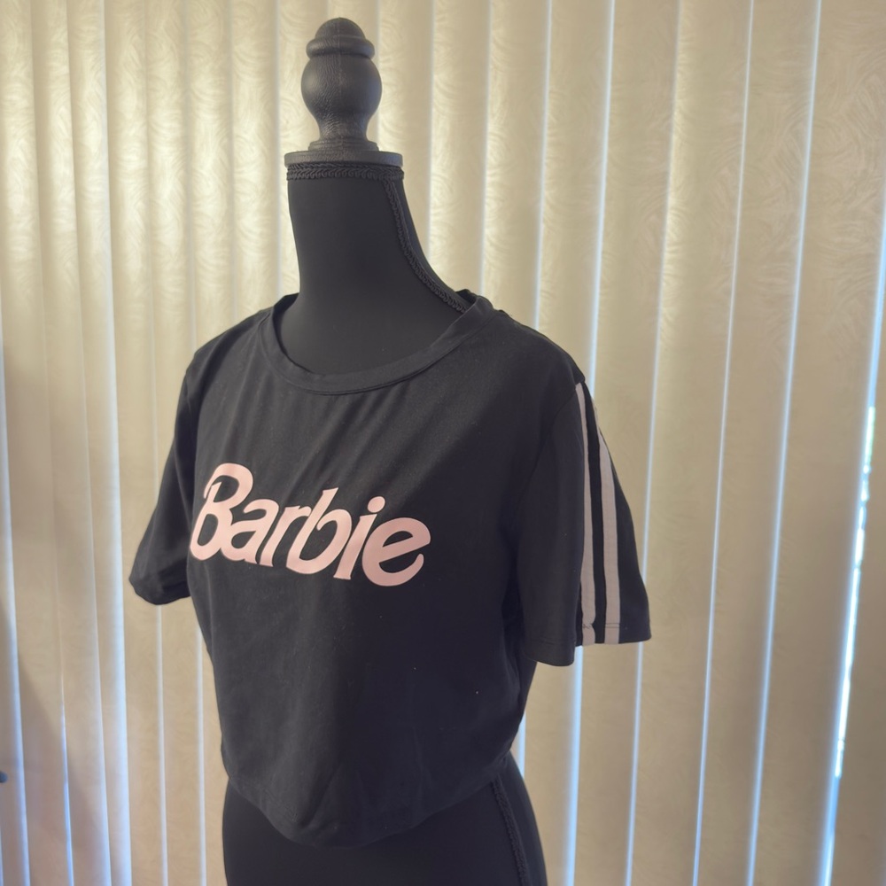 Black Barbie T-Shirt with Pink Logo